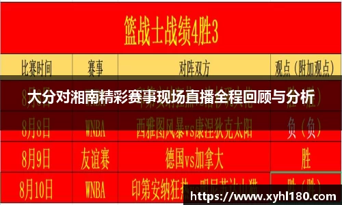 大分对湘南精彩赛事现场直播全程回顾与分析